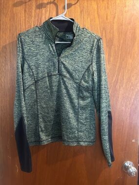 be inspired Green Marled Quarter-Zip Performance Top